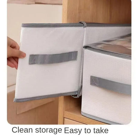 8 Grid Jeans Organizer with Lid | Foldable Clothes Storage Box | 42 x 26 x 20 cm- Furaha Finds Kenya