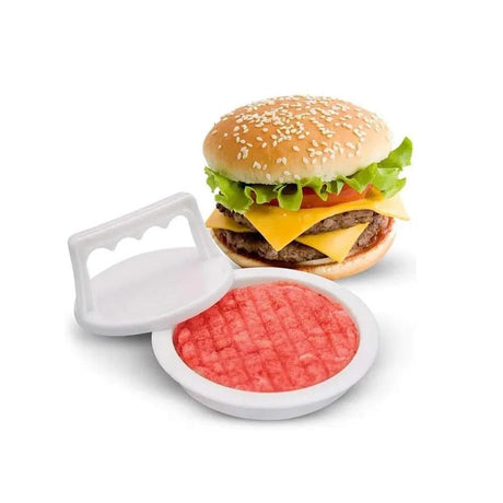 Hamburger Press Patty Maker White PVC Burger Press with (10.6cm Diameter)- Furaha Finds Kenya
