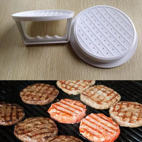 Hamburger Press Patty Maker White PVC Burger Press with (10.6cm Diameter)- Furaha Finds Kenya