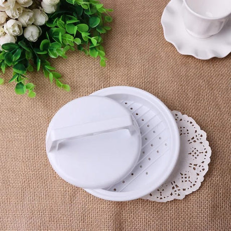 Hamburger Press Patty Maker White PVC Burger Press with (10.6cm Diameter)- Furaha Finds Kenya