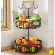 2 Tier Detachable Nordic Fruit & Vegetable Rack with Dual Banana Holder | Carbon Steel & Wood Handle- Furaha Finds Kenya