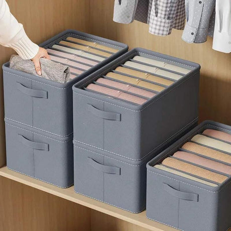 9 Grid Jeans Wardrobe Multipurpose Organizer Space Saving Drawer Divider Foldable & Durable Fabric- Furaha Finds Kenya