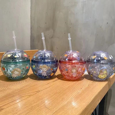 Hello Summer" Acrylic Smoothie/Party Cups with Straw | 600ml | Available in 3 Fun Shapes- Furaha Finds Kenya