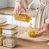 8pcs Airtight Transparent Acrylic Food Storage Containers with Bamboo Lids | Pantry Organizer Set for Cereal, Dry Food, Pasta, Snacks | Dishwasher Safe- Furaha Finds Kenya