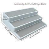 3 Tier Plastic Non-Slip Spice Rack | Waterproof Kitchen Pantry & Cabinet Organizer | Multi-Purpose 3 Tier Spice Shelf in Grey & White- Furaha Finds Kenya