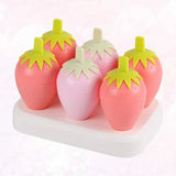 6 Grids Strawberry Ice Cream Popsicle Mold Durable Popsicle Maker for Ice Cream Pudding & Candy (15.6 x 11 x 10.6 cm)- Furaha Finds Kenya