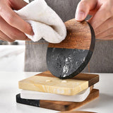 Premium Quality Heavy Marble Wood Splicing Coasters 6pcs Set- Furaha Finds Kenya