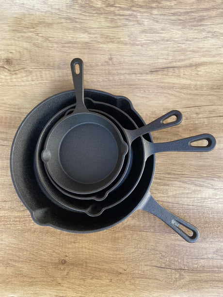 4pcs Cast Iron Non-Stick Frying Pan Cooking Skillet Set | 16cm/20cm/26cm | Gas & Induction Cookware | Egg & Steak Fry Pan- Furaha Finds Kenya
