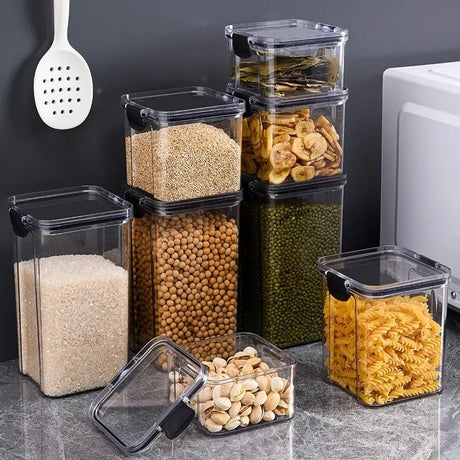 8pcs Airtight Transparent Acrylic Food/Pantry Storage Containers | Dry Food & Cereal Storage with Stickers & Pen | Dishwasher Safe- Furaha Finds Kenya