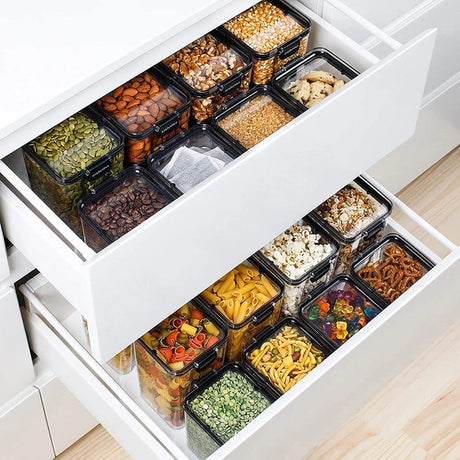 8pcs Airtight Transparent Acrylic Food/Pantry Storage Containers | Dry Food & Cereal Storage with Stickers & Pen | Dishwasher Safe- Furaha Finds Kenya