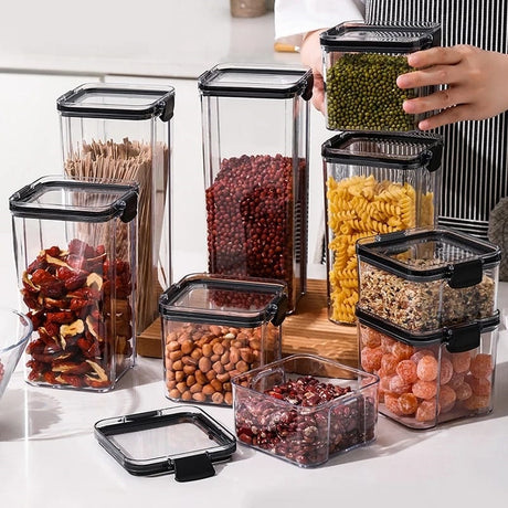 8pcs Airtight Transparent Acrylic Food/Pantry Storage Containers | Dry Food & Cereal Storage with Stickers & Pen | Dishwasher Safe- Furaha Finds Kenya