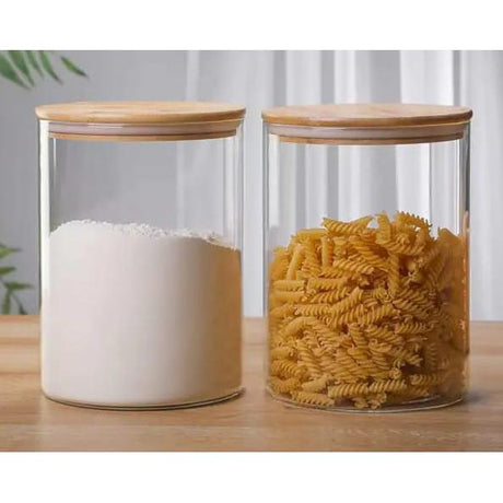 Large Capacity Glass Storage Containers with Bamboo Lids | 3L, 2.5L, 2L | Stylish Kitchen Storage