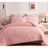 Furaha Finds Luxury Tufted Wave Design Duvet Cover Set. Soft, breathable microfiber material for all seasons. Includes duvet cover and pillowcases in 6x6 or 6x7 sizes