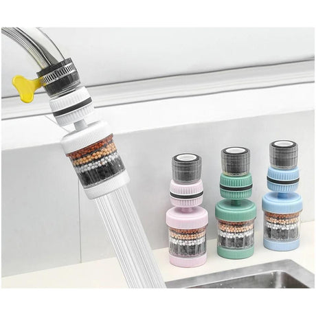 Adjustable Tap Faucet & Six Layer Water Filter | Removable & Washable Water Purifier | White- Furaha Finds Kenya