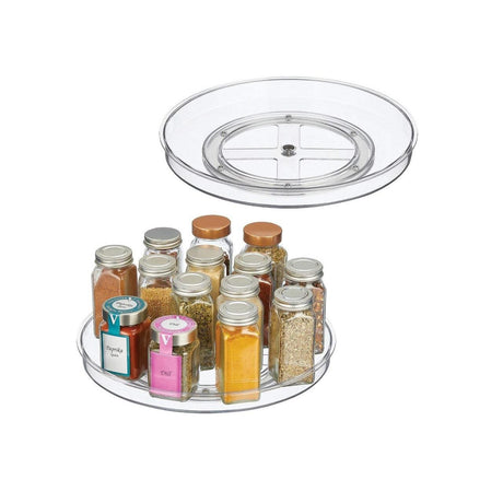 Lazy Susan 360° Rotating Bathroom Organizer Durable ABS Material, 36x25x26cm, Space Saving Storage Solution