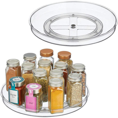 Lazy Susan 360° Rotating Bathroom Organizer Durable ABS Material, 36x25x26cm, Space Saving Storage Solution