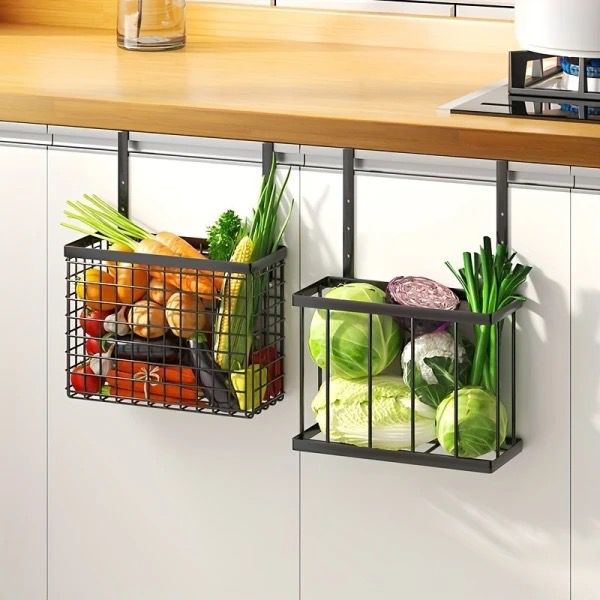 2pc Over the Cabinet Organizer with Towel Bar | Stainless Steel | 28x11.5x3cm (LxWxH)