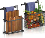 2pc Over the Cabinet Organizer with Towel Bar | Stainless Steel | 28x11.5x3cm (LxWxH)