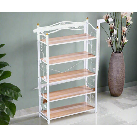 5 Layer Heavy Duty Shoe Rack Wood & Metal Durable & Easy to Assemble