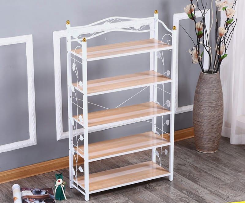 5 Layer Heavy Duty Shoe Rack Wood & Metal Durable & Easy to Assemble