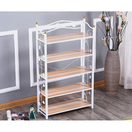 5 Layer Heavy Duty Shoe Rack Wood & Metal Durable & Easy to Assemble