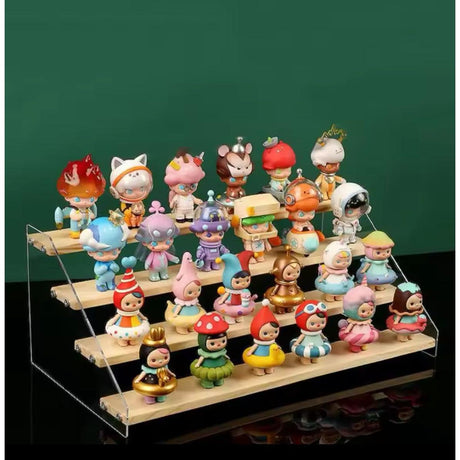4 Tier Bamboo and Acrylic Multi-Purpose Stand Organize Spices, Toys.