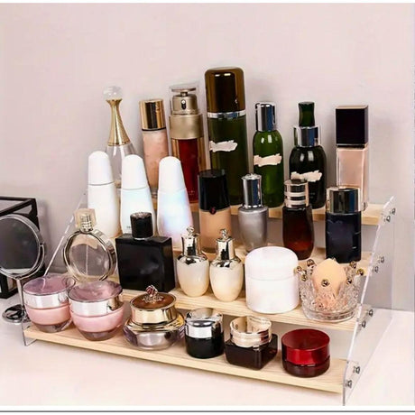 4 Tier Bamboo and Acrylic Multi-Purpose Stand Organize Spices, Toys.