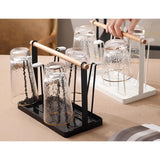 Luxury Iron Cup/Glass Holder Rack | 6 Hangers, Corrosion Resistant- Furaha Finds Kenya