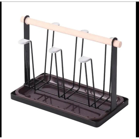 Luxury Iron Cup/Glass Holder Rack | 6 Hangers, Corrosion Resistant- Furaha Finds Kenya
