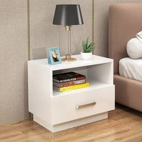 Minimalist Wooden Bedside Table with Drawer Compact & Functional Storage