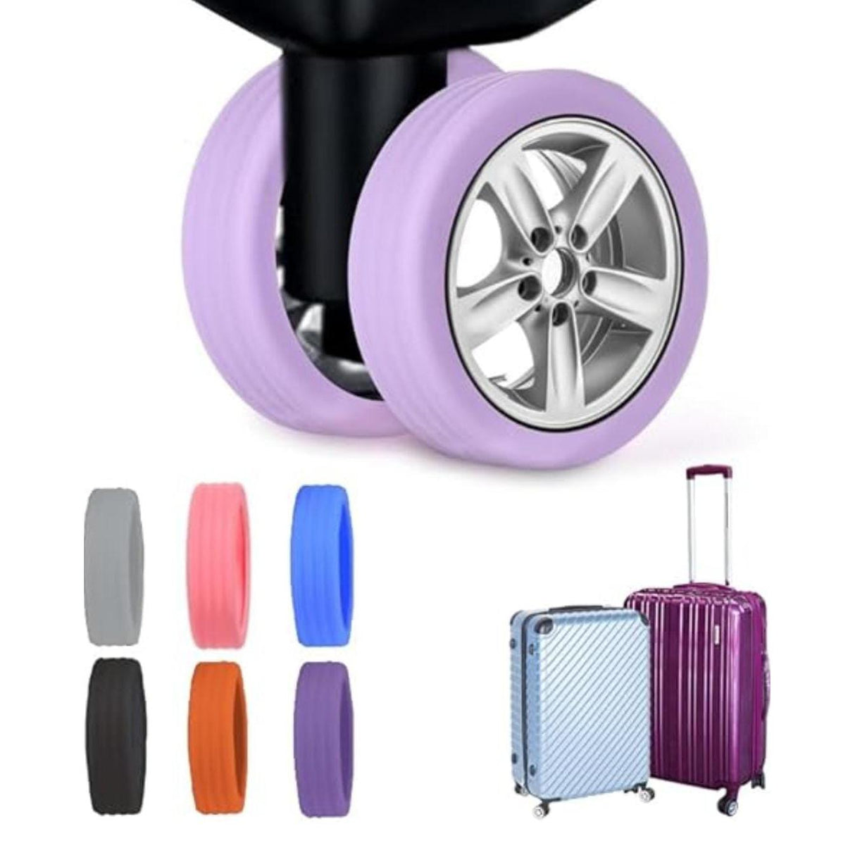Silicone Luggage Wheel Covers 8pcs Set Anti Scratch Suitcase Wheel Protectors- Furaha Finds Kenya