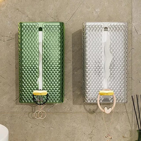 Furaha Finds Luxury Diamond Acrylic Tissue Box  Wall mounted and tabletop tissue holder with an elegant design for home and office décor.