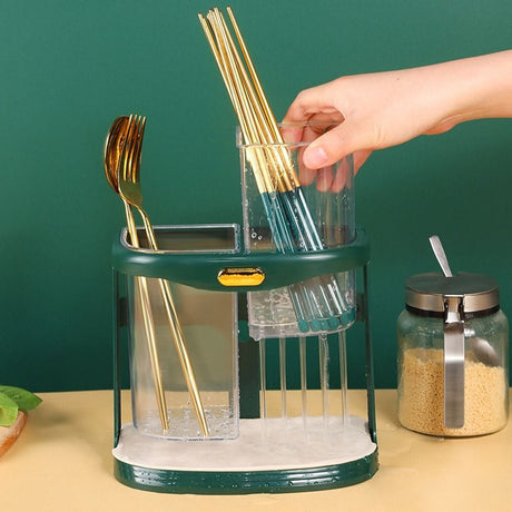Double Grid Cutlery Organizer with Drain Hole and Tray Wall Mounted Space Saving Storage- Furaha Finds Kenya