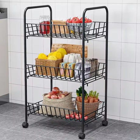 Metallic Organizer Stand with Wheels | 40cm x 26cm x 70cm- Furaha Finds Kenya