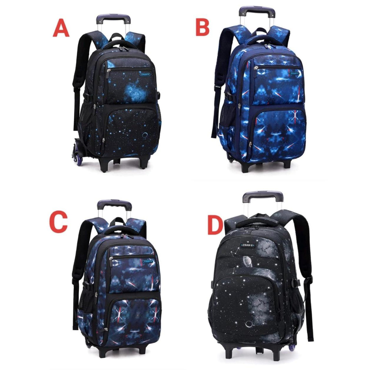 Rolling Trolley School Bag Durable & Spacious Backpack with Wheels