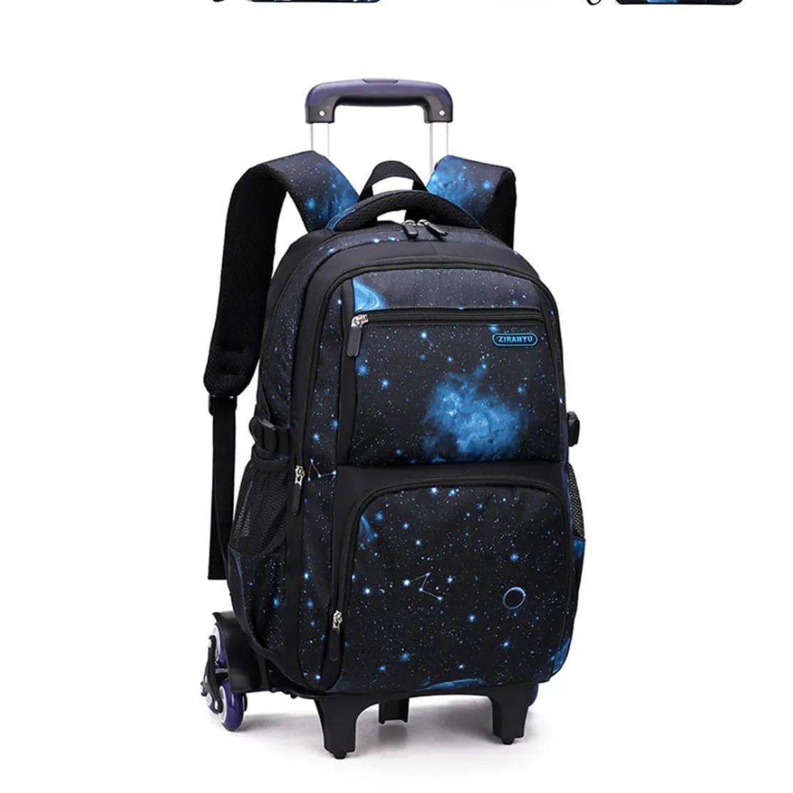 Rolling Trolley School Bag Durable & Spacious Backpack with Wheels
