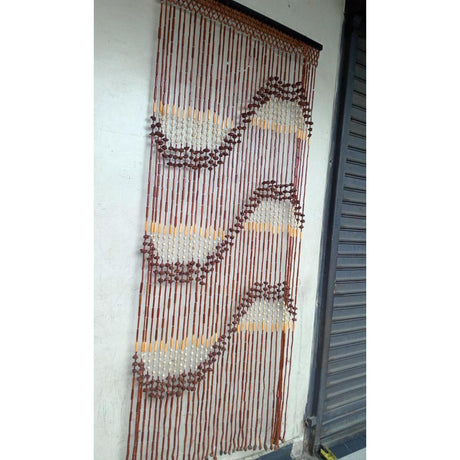 Salon Curtains with Wooden Beads 1.3m x 2m- Furaha Finds Kenya