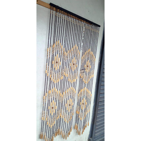 Salon Curtains with Wooden Beads 1.3m x 2m- Furaha Finds Kenya