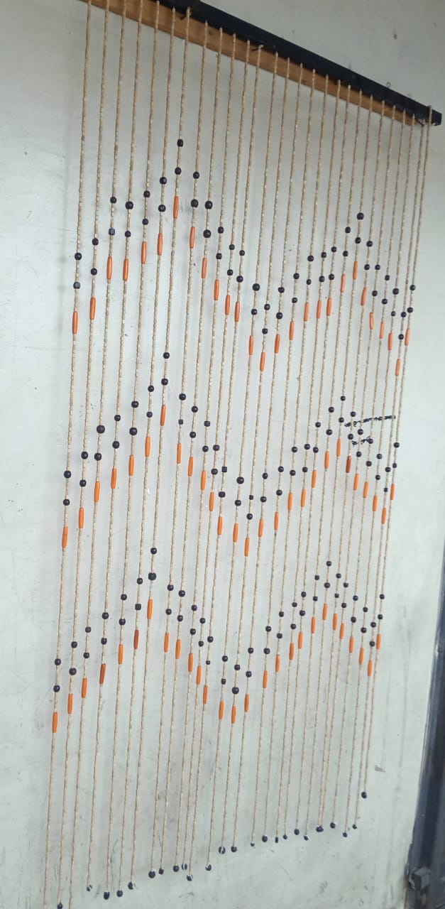 Salon Curtains with Wooden Beads  1.3m x 2m