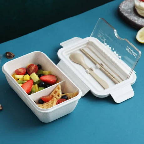 Bento Lunch Box with 2 Compartments & Chopsticks- Furaha Finds Kenya