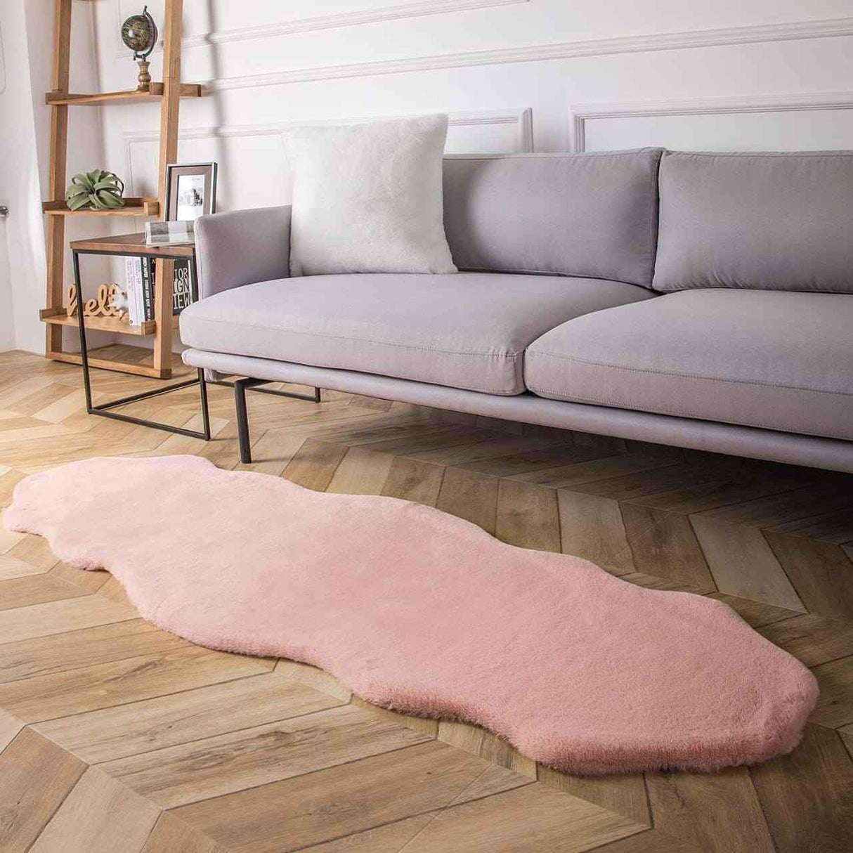 Ultra Soft Rabbit Fur Carpet 60x180cm Irregular Shape