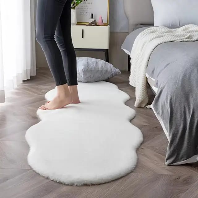 Ultra Soft Rabbit Fur Carpet 60x180cm Irregular Shape