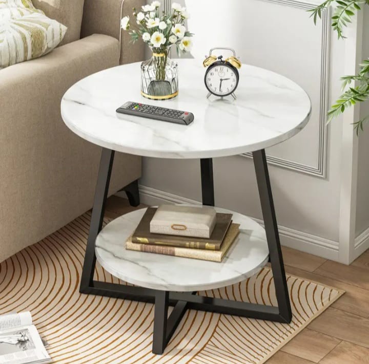Furaha Finds Eye Catching Luxury Double Layered Coffee Side Table Elegant and modern home accent table with spacious storage, perfect for living rooms, bedrooms, and offices.
