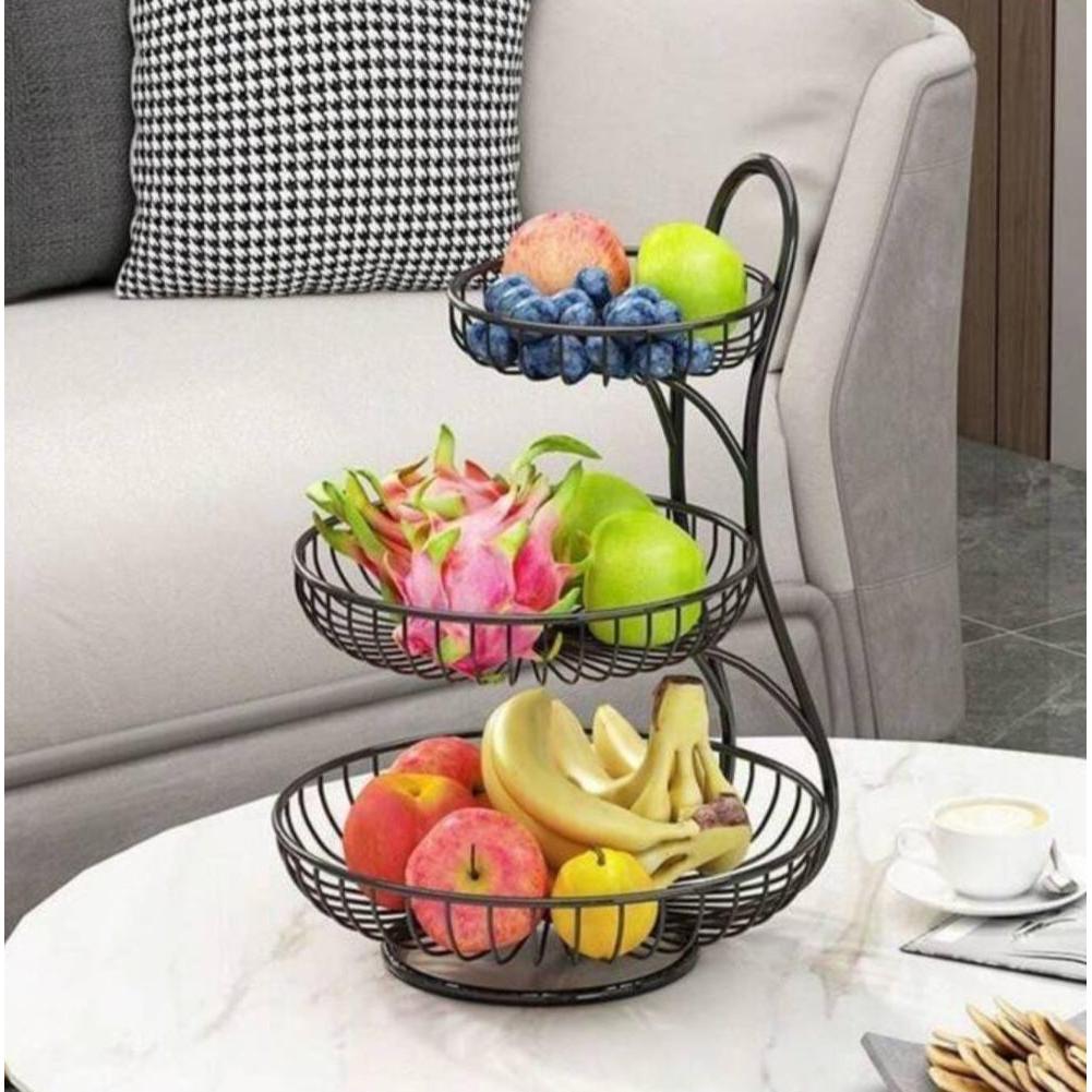 3 Tier Luxury Tea & Snack Table Multi Layer Fruit Tray & Storage Stand for Living Room- Furaha Finds Kenya