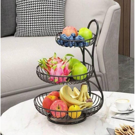 3 Tier Luxury Tea & Snack Table Multi Layer Fruit Tray & Storage Stand for Living Room- Furaha Finds Kenya