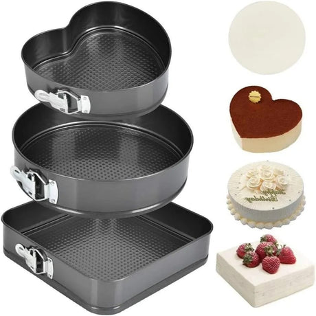 3 Piece Non Stick Cake Mould/Baking Tin Set 22cm, 24cm & 26cm Durable & Easy Release- Furaha Finds Kenya