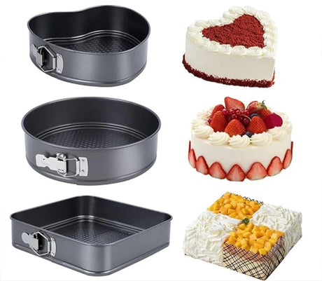 3 Piece Non Stick Cake Mould/Baking Tin Set 22cm, 24cm & 26cm Durable & Easy Release- Furaha Finds Kenya