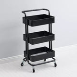 3 Tier Movable Trolley Storage Rack Full Metallic Rolling Organizer for Kitchen Salon & Bathroom- Furaha Finds Kenya