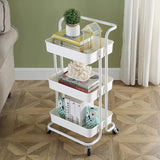 3 Tier Movable Trolley Storage Rack Full Metallic Rolling Organizer for Kitchen Salon & Bathroom- Furaha Finds Kenya