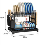 Classy High Quality Dish Rack 2 Tier Carbon Steel with Chopping Board Rack and Spoon Holder- Furaha Finds Kenya
